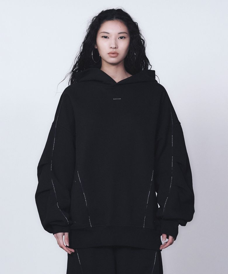 TMB Logo Piping Hoodie [ Black ]