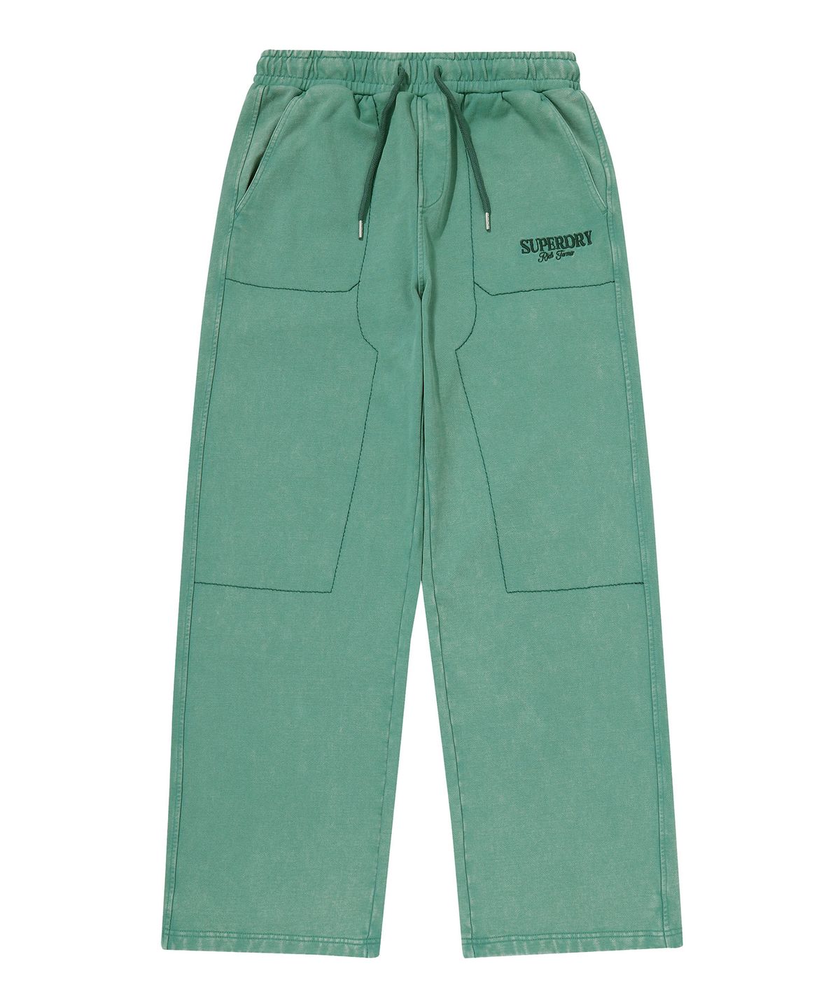 슈퍼드라이(SUPERDRY) 빈티지 워시드 와이드 스웨트팬츠 그린