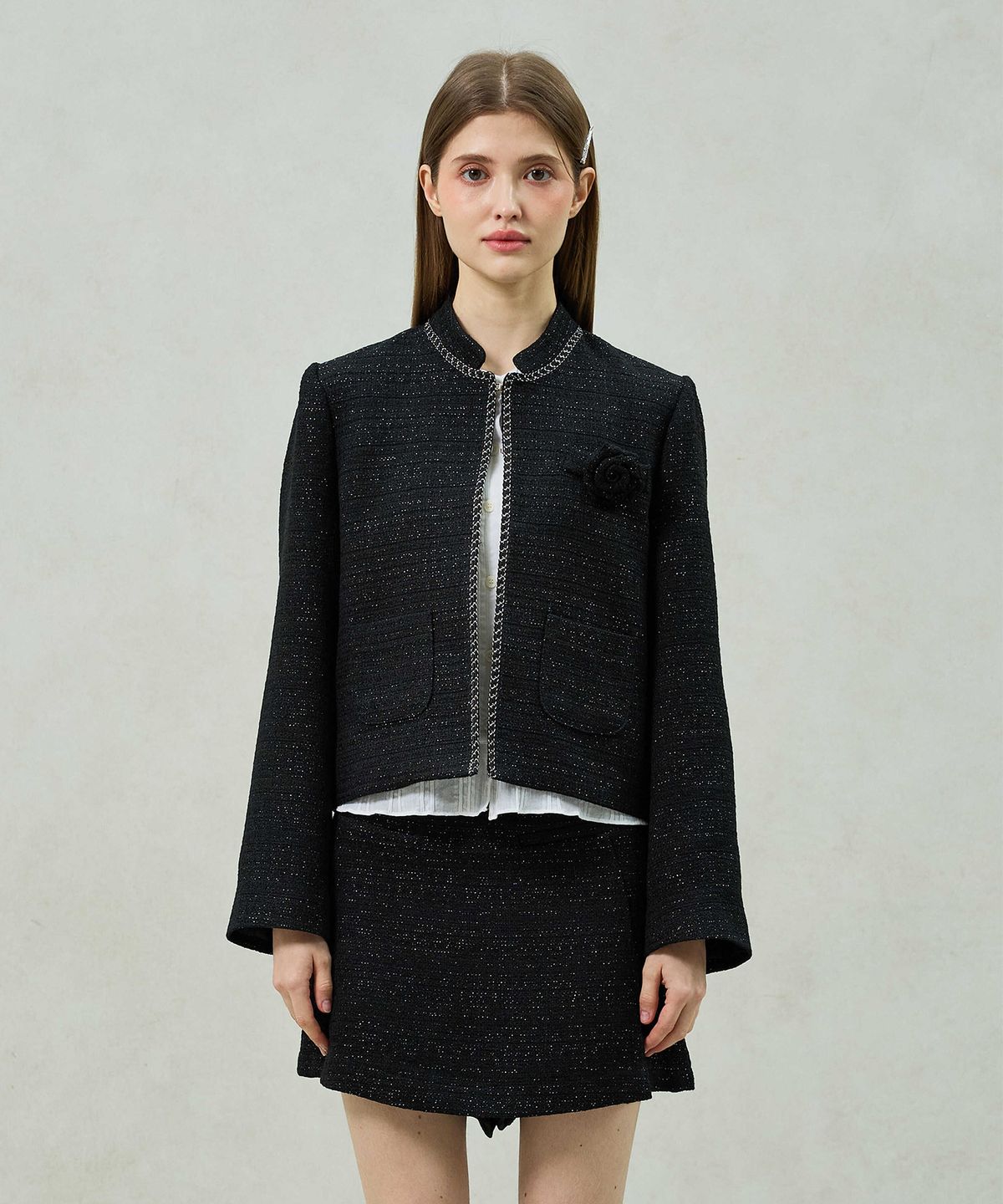아리킴(ARIKIM) AGLOW TWEED JACKET / BLACK