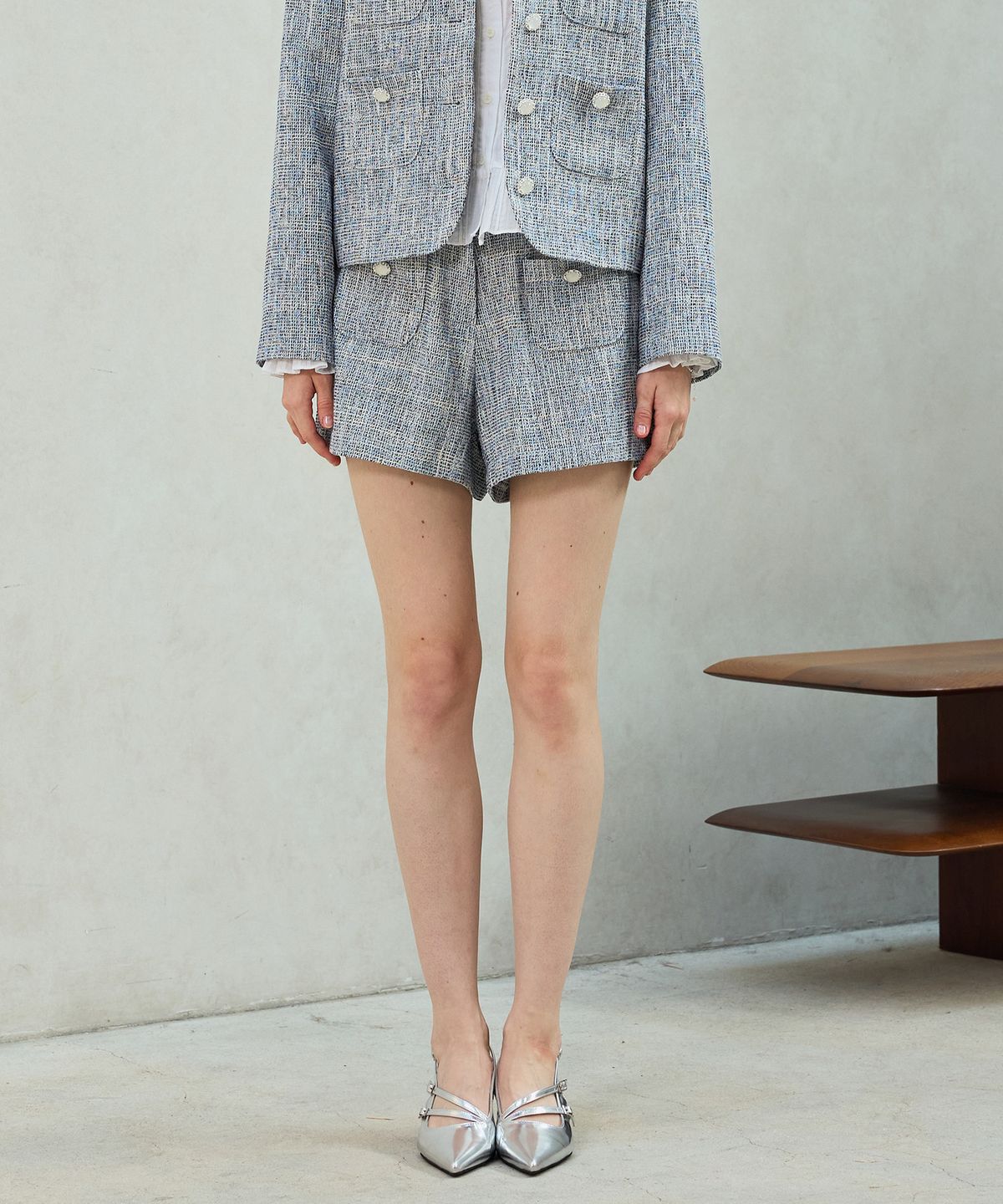 아리킴(ARIKIM) CHERISH TWEED SHORTS PANTS / SKY BLUE