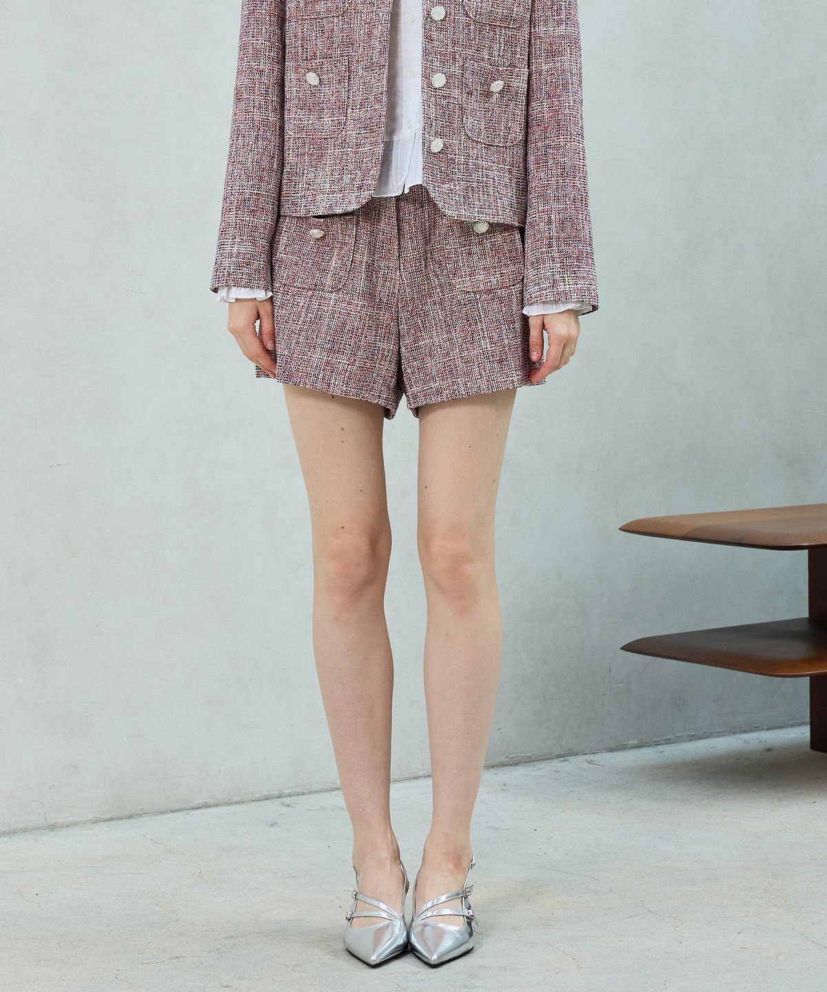 아리킴(ARIKIM) CHERISH TWEED SHORTS PANTS / RED
