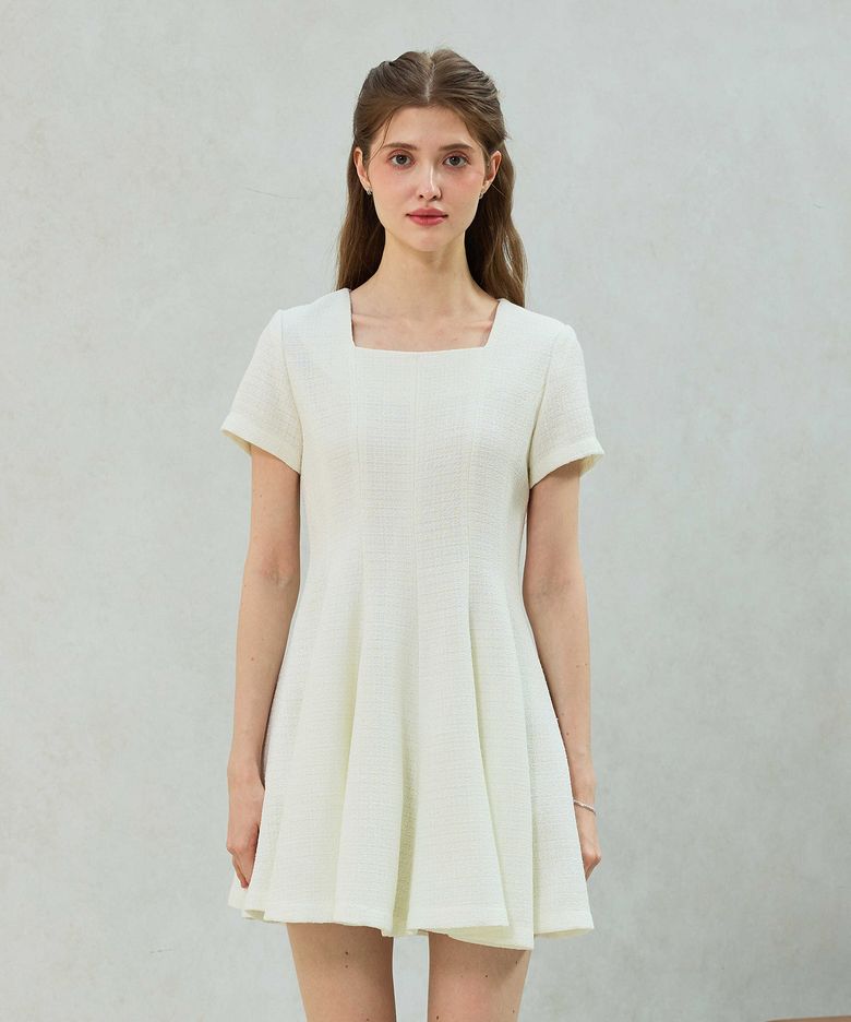 LANI TWEED DRESS / WHITE