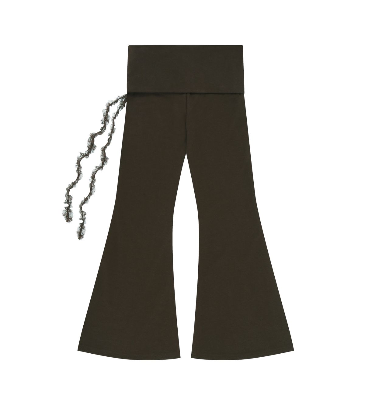 알디유(ALDIYOUU) Lace flared pants (Brown)
