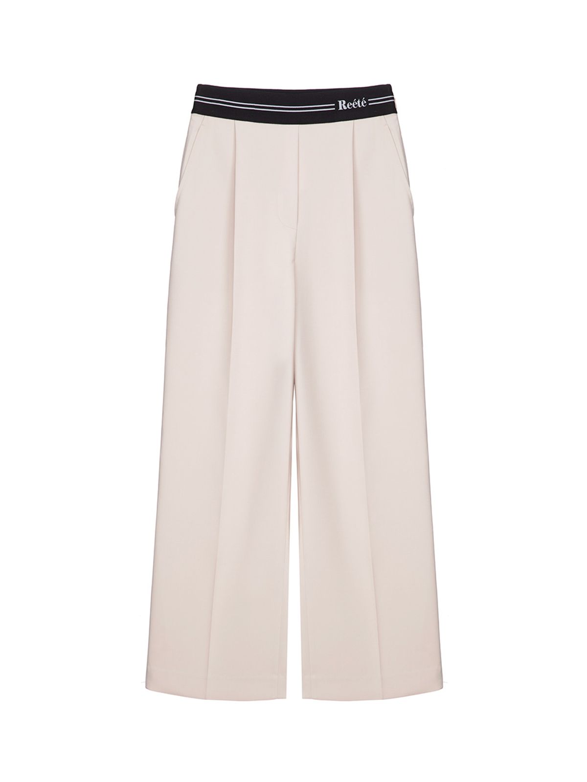 리에떼(REETE) logo banding wide pants- U1F11WSL010