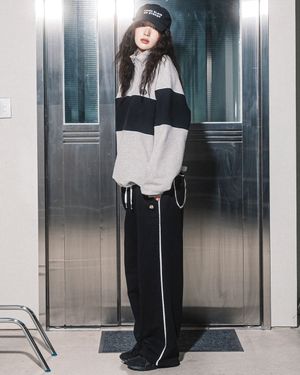 ROSE LACE SWEATPANTS(BLACK)