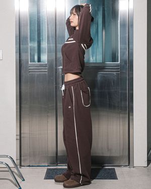 ROSE LACE SWEATPANTS(BROWN)