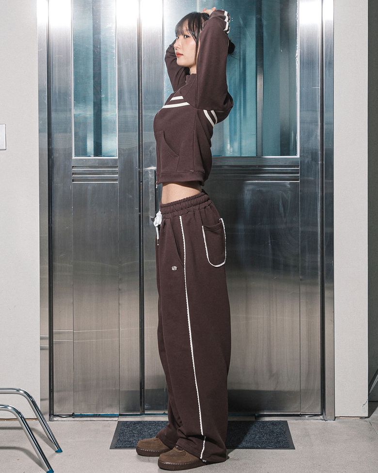 ROSE LACE SWEATPANTS(BROWN)