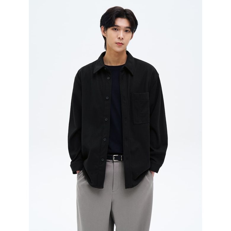 울라이크 헤어리 오버핏 셔켓  블랙