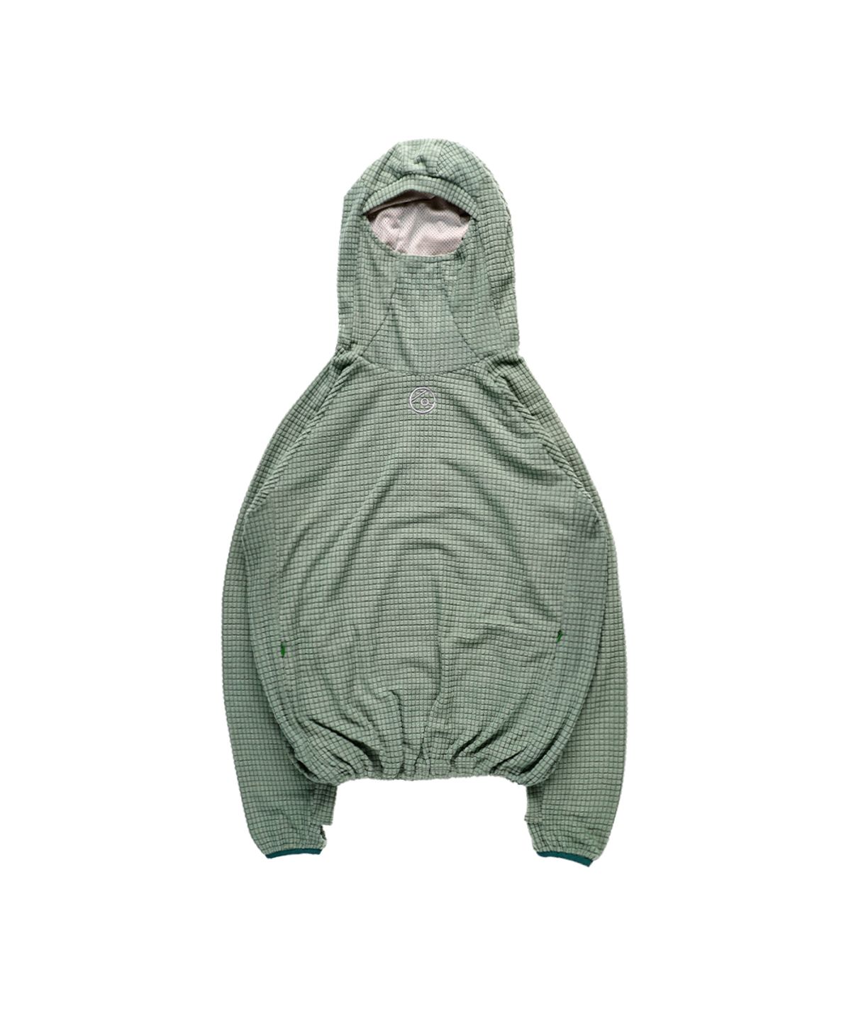 더왈드(THEWARLD) Waffle Balaclava Hoodie green