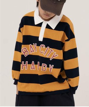 프레피 빅스트라이프 pk 긴팔티셔츠  옐로-네이비