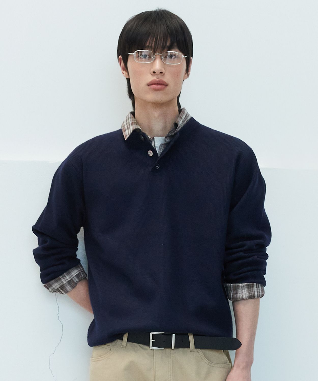 トップス museum of daily layered henry neck sweat museum of daily layered henry neck sweat