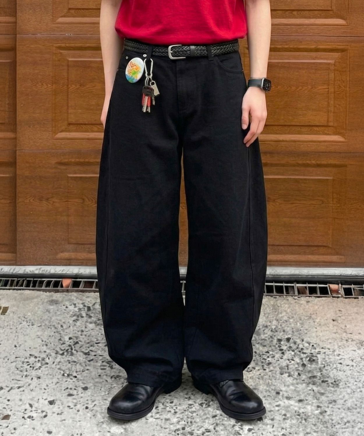 MUSINSA公式 | LEIRE エブリデイカーブドデニムパンツ[ブラック]