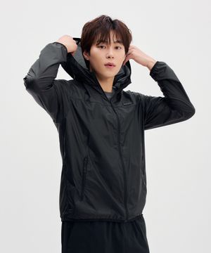 남성 초경량 립스탑 바람막이 (BLACK)