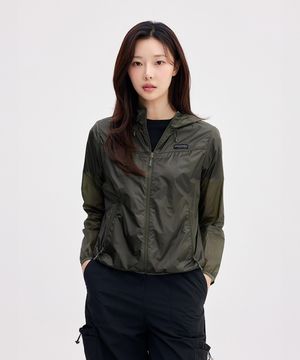 여성 초경량 립스탑 바람막이 (D.Khaki)