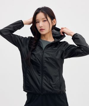 여성 초경량 립스탑 바람막이 (BLACK)