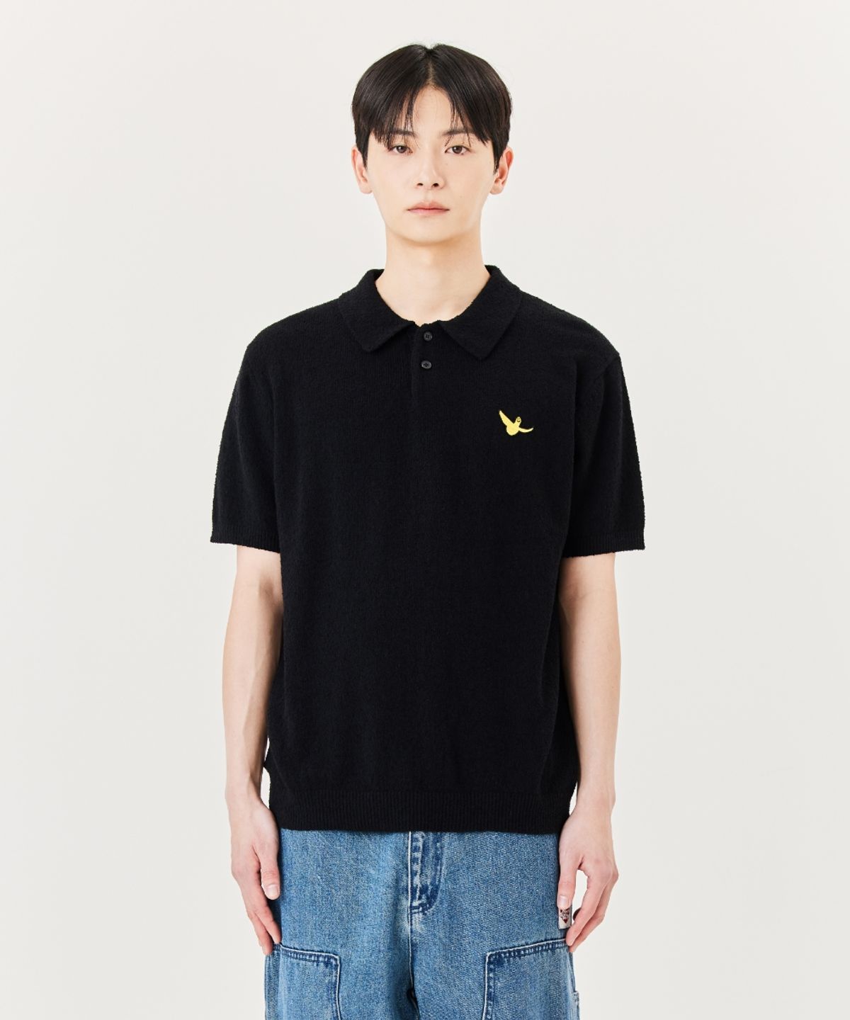 마크곤잘레스(MARK GONZALES) 엔젤 썸머 폴로 니트 탑 - BLACK