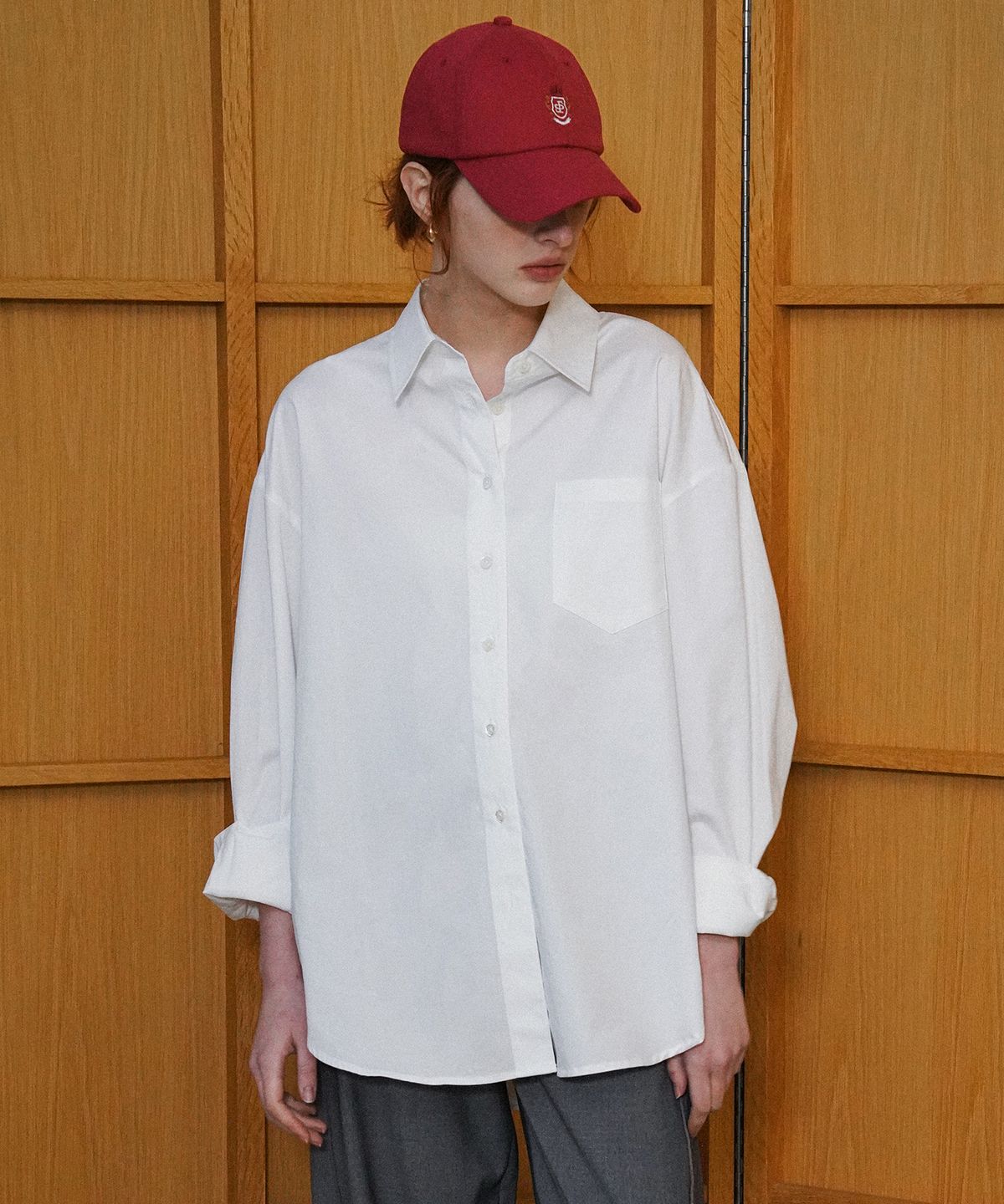 시야쥬(SIYAZU) SITP5175 오버 핏 클라우드 셔츠_White
