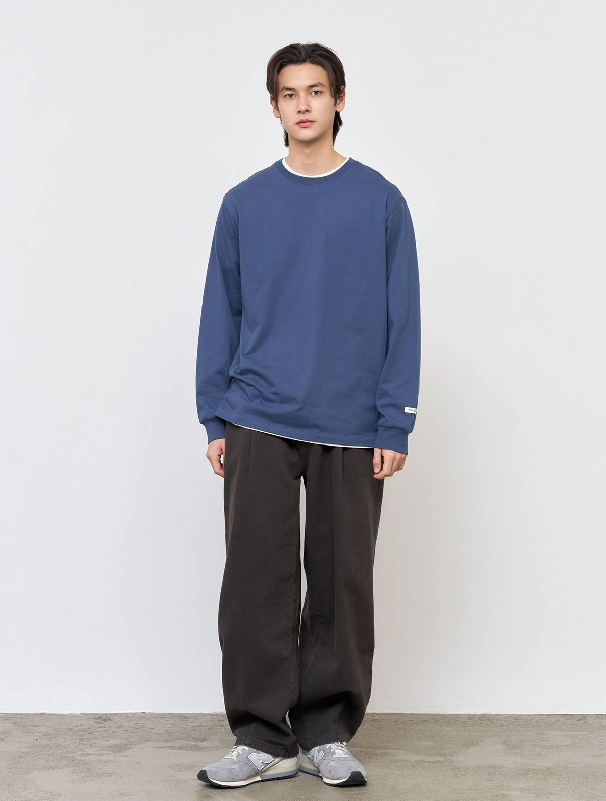 제너럴아이디어(GENERALIDEA) UNISEX 쿨링 롱 슬리브 티 [DUST BLUE] / SBE1U01004