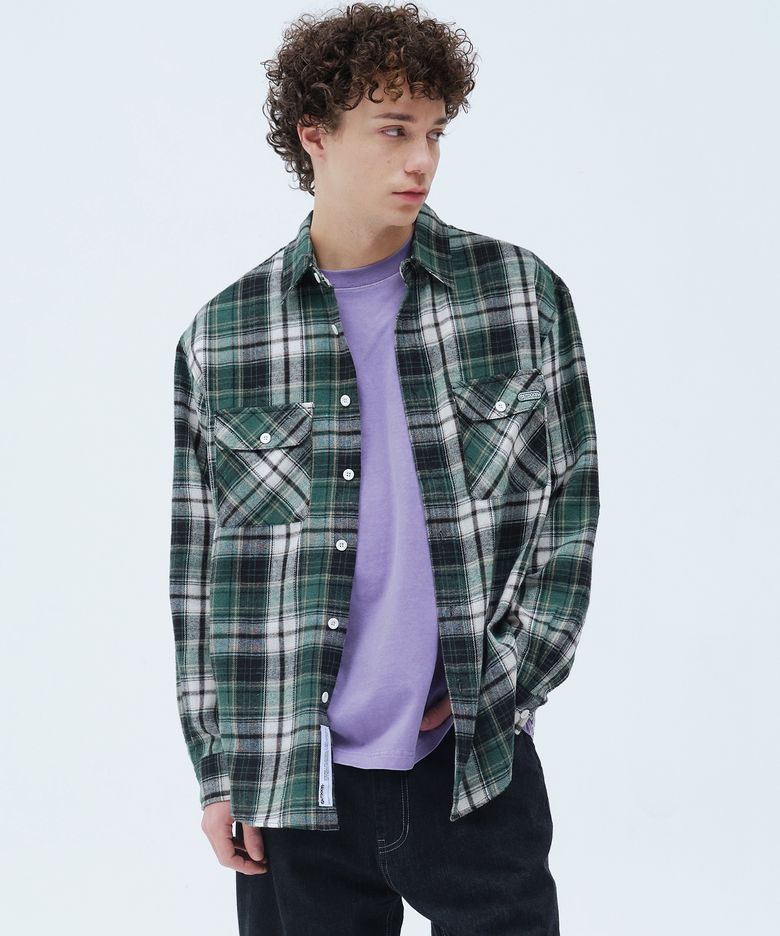 CHECK LONG SLEEVE SHIRT (GREEN)