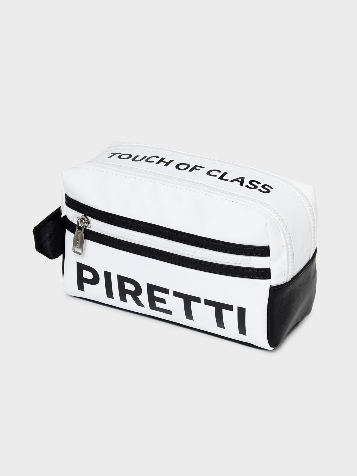 피레티(PIRETTI) 더블탑 지퍼 파우치_White