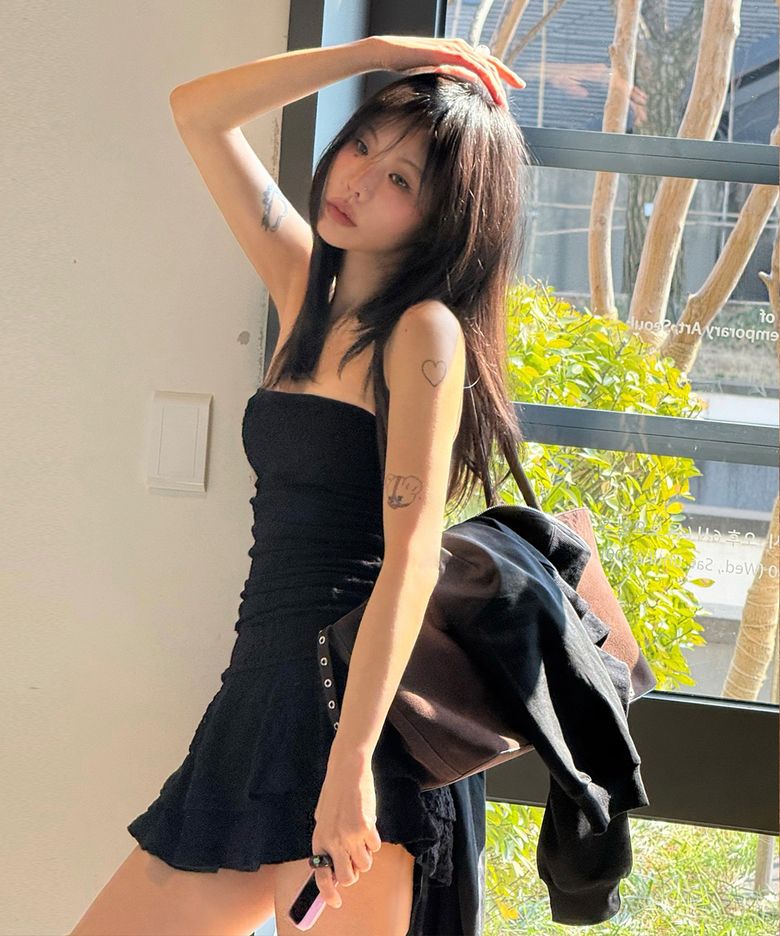 모린 튜브탑 레이스 원피스