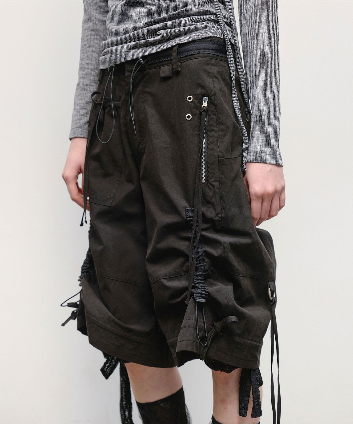 TYPESERVICE ■ Lace Trim Strap Pants MUSINSA | TYPESERVICE Lace Trim Strap Pants [Black]