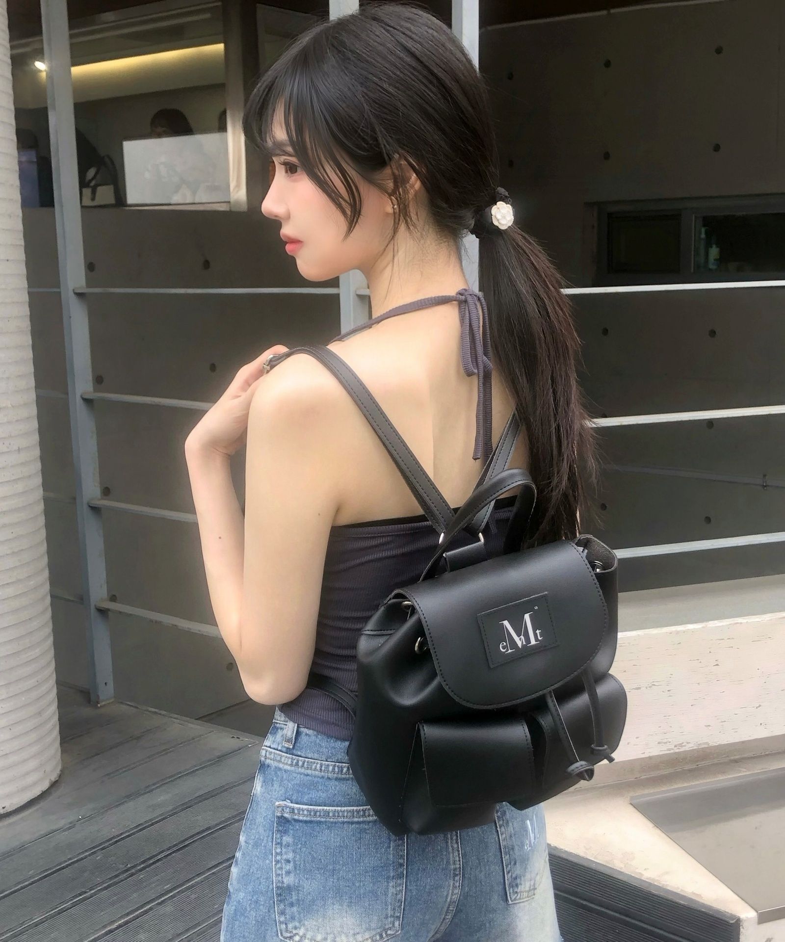 MUSINSA公式 | MUCENT アレンツーポケットレザーミニバックパック 男女共用