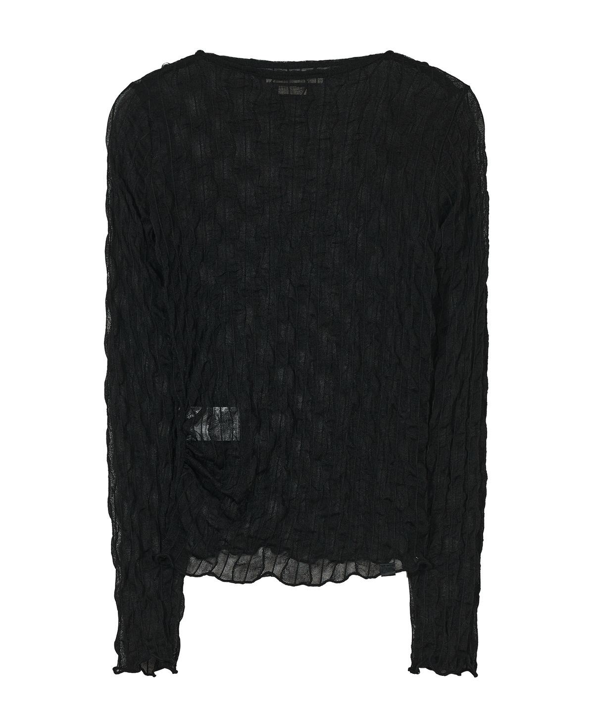 타입서비스(TYPESERVICE) Side Shirring Button Top [Black]