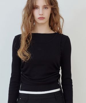 슬리브리스 레이어드 티셔츠 2 IN 1 세트 BK