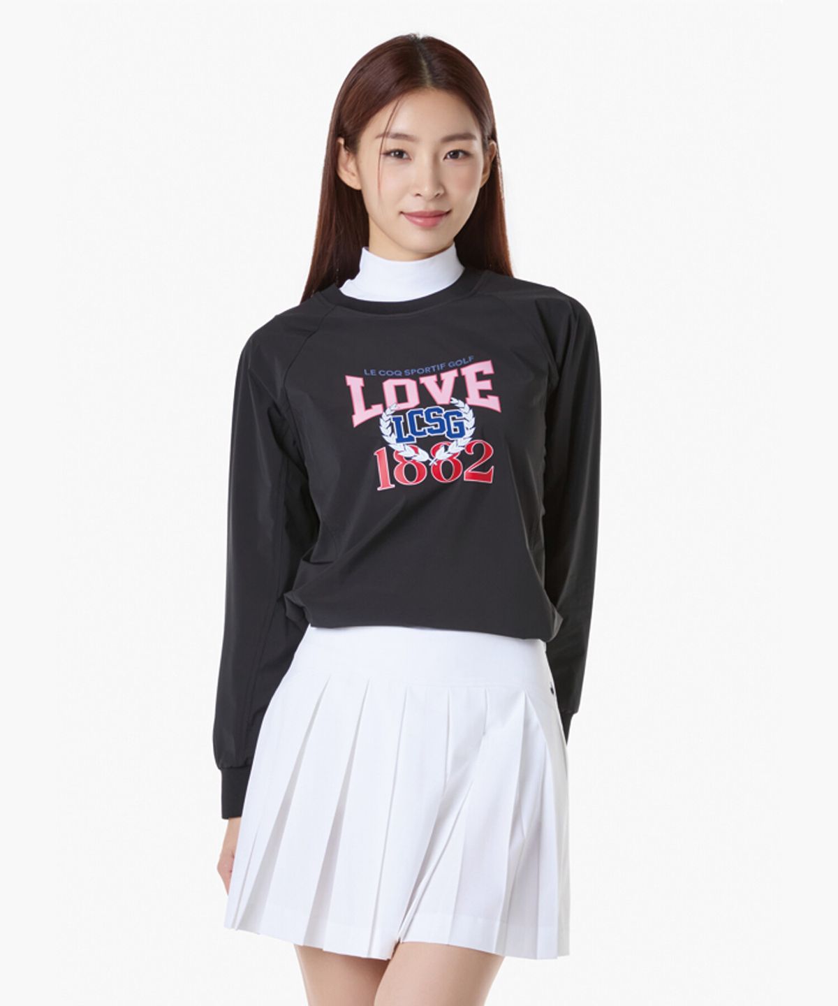 르꼬끄 골프(LECOQ GOLF) 여성 홑겹 라운드 우븐 티셔츠 (GQ122LRL11)