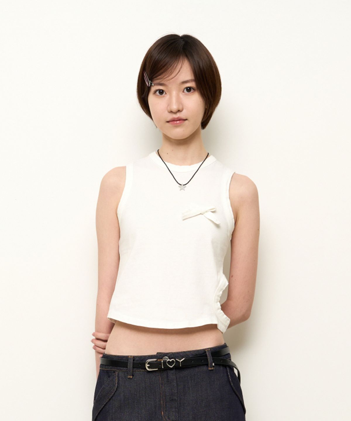 9999아카이브(9999ARCHIVE) Crooked Sied Ribbon Vest
