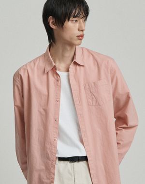 스테디 오버핏 코튼 셔츠 [핑크]
