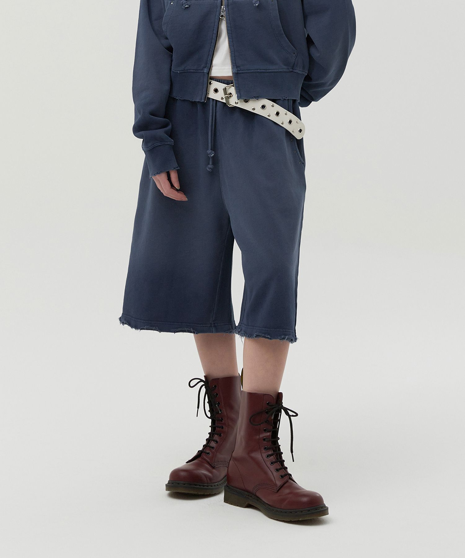 ★2025SS新作★KIRSH★VINTAGE WASHING STUD POINT HALF PANTS MUSINSA | KIRSH Vintage Washing Stud Point Half Pants [Navy]