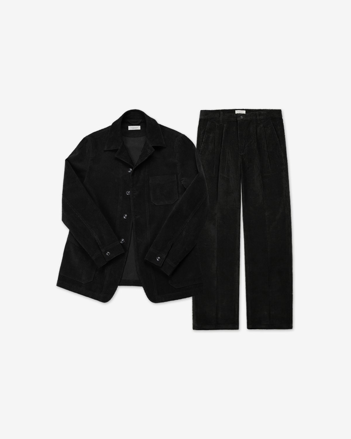 솔티(SORTIE) Corduroy French Work Set-up (Black)