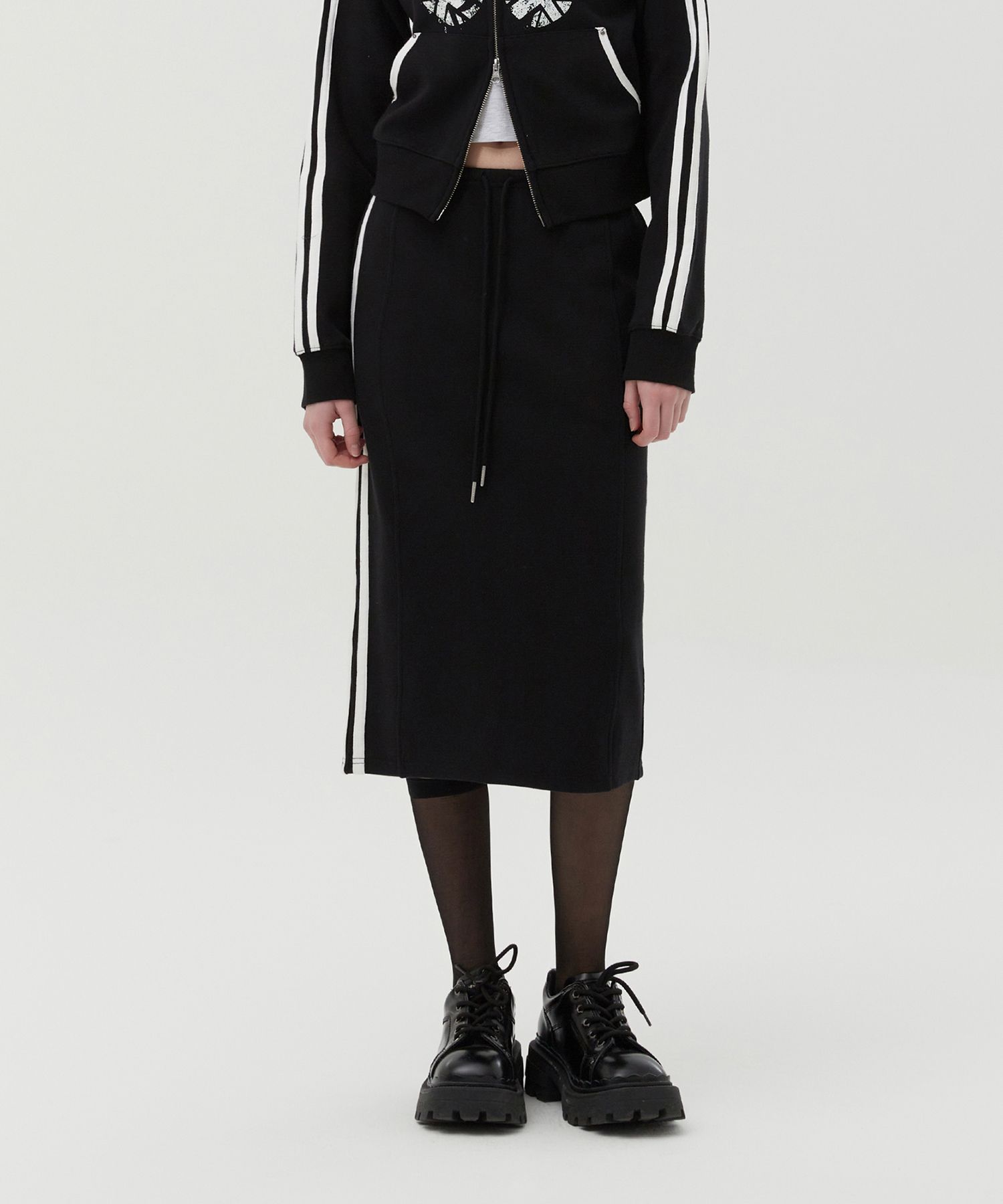 ★2025SS新作★KIRSH★UNION JACK JERSEY MIDI SKIRT MUSINSA | KIRSH Union Jack Jersey Midi Skirt [Melange Grey]