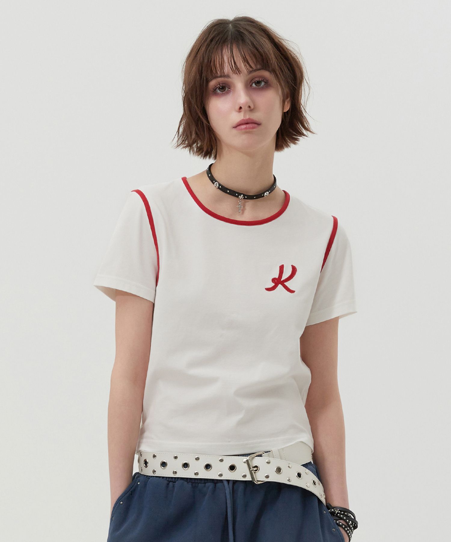 ☆KIRSH☆ graphic ringer t-shirt white MUSINSA | KIRSH Graphic Ringer T-Shirt [White]