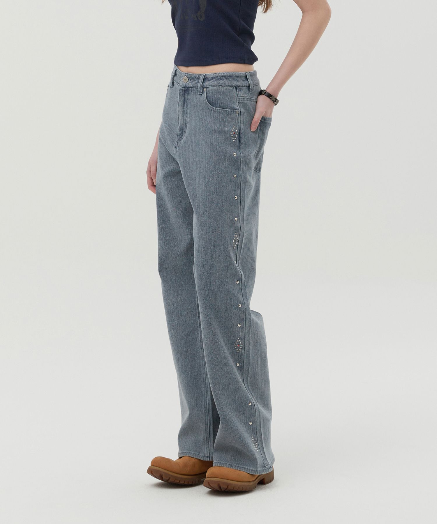 ★2025SS新作★KIRSH★STRIPE WIDE FIT DENIM PANTS MUSINSA | KIRSH Striped Wide Fit Denim Pants [Light Blue]