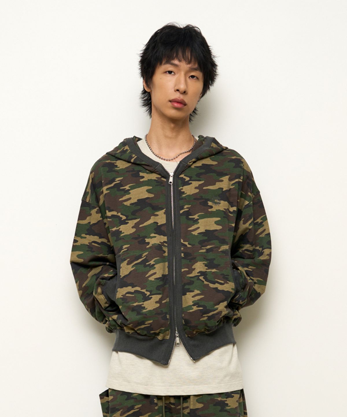 9999아카이브(9999ARCHIVE) Binding Panel Hoodie Zip-Up
