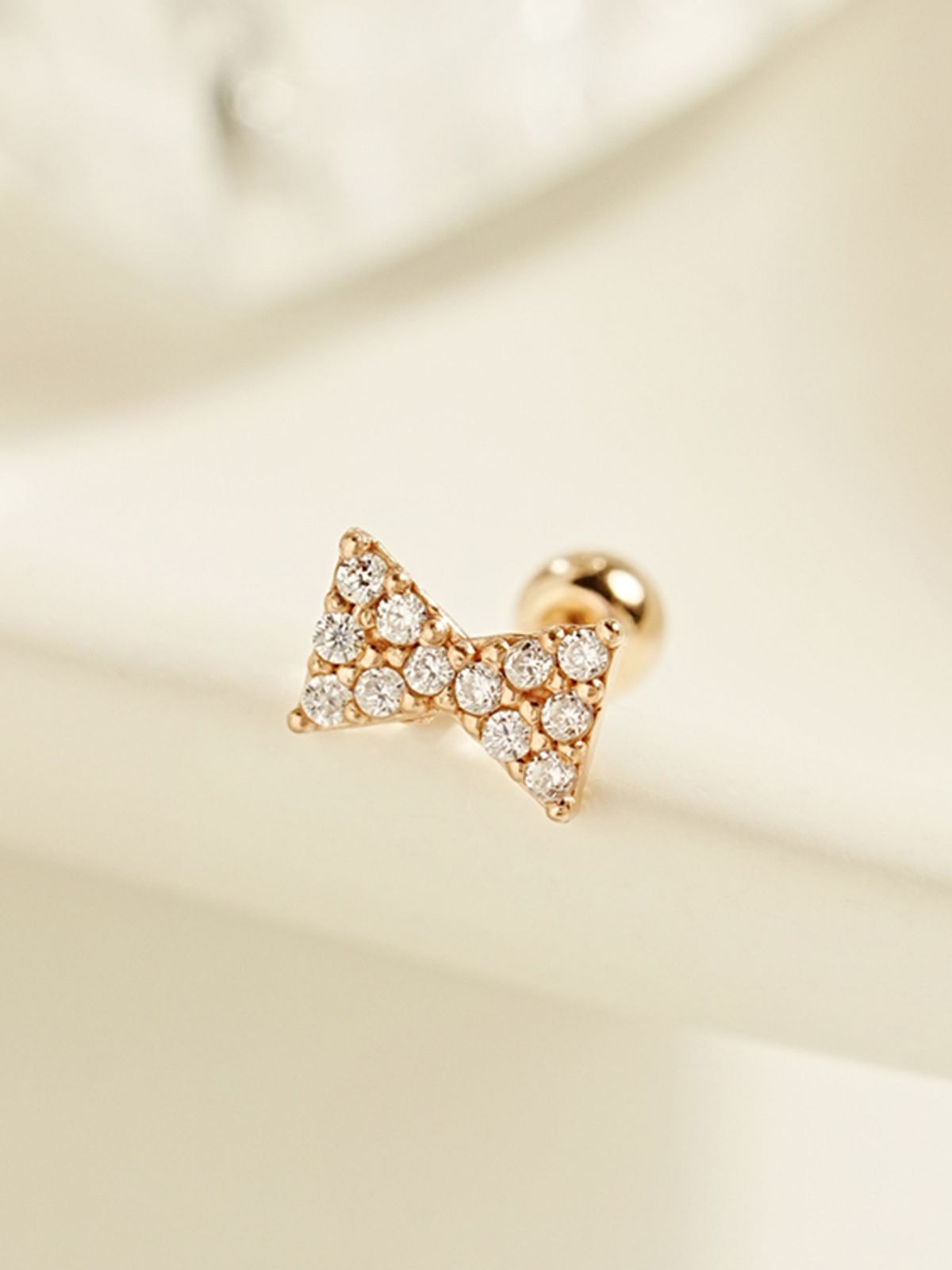 미니멀피어싱(MINIMALPIERCING) 14K 타이니 리본 피어싱 귀걸이