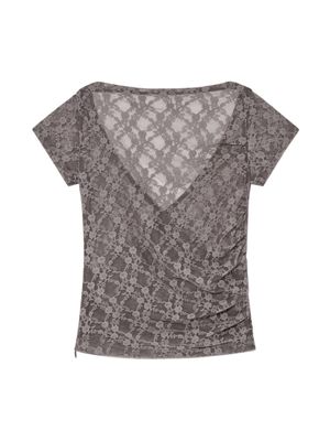 LUSH SWIRL LACE TEE (CHARCOAL)