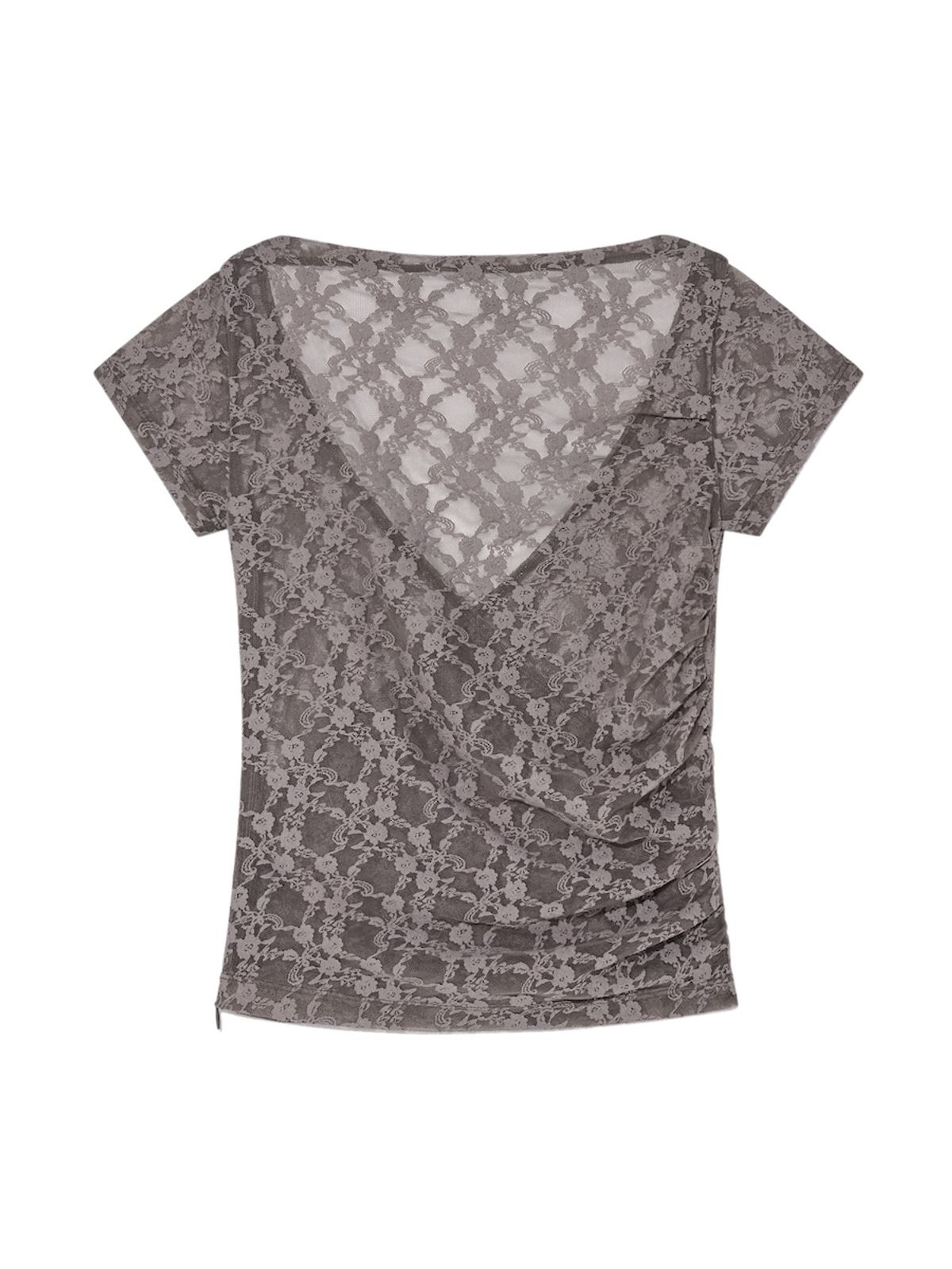 글로니(GLOWNY) LUSH SWIRL LACE TEE (CHARCOAL)