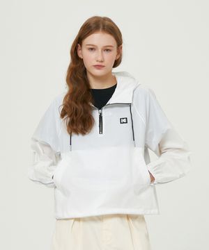 메일러 유광 후드 아노락 우먼 IVORY