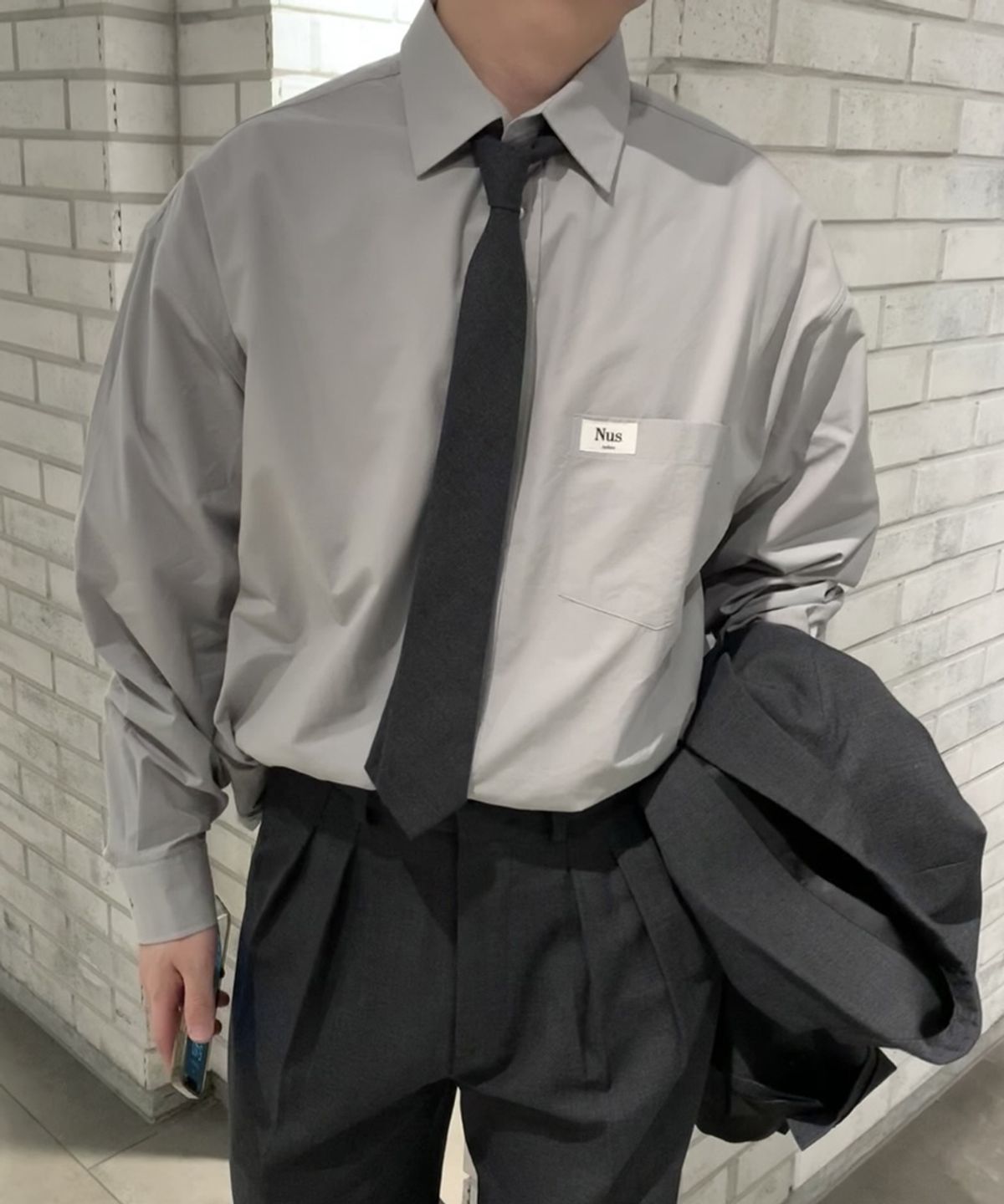 너스(NUS) YEI Patch Shirts (그레이)