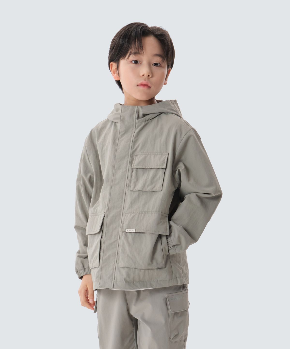 스노우피크 어패럴 키즈(SNOWPEAK APPAREL KIDS) 키즈 캠플 바람막이 (S25SKCWB82) Fog Gray