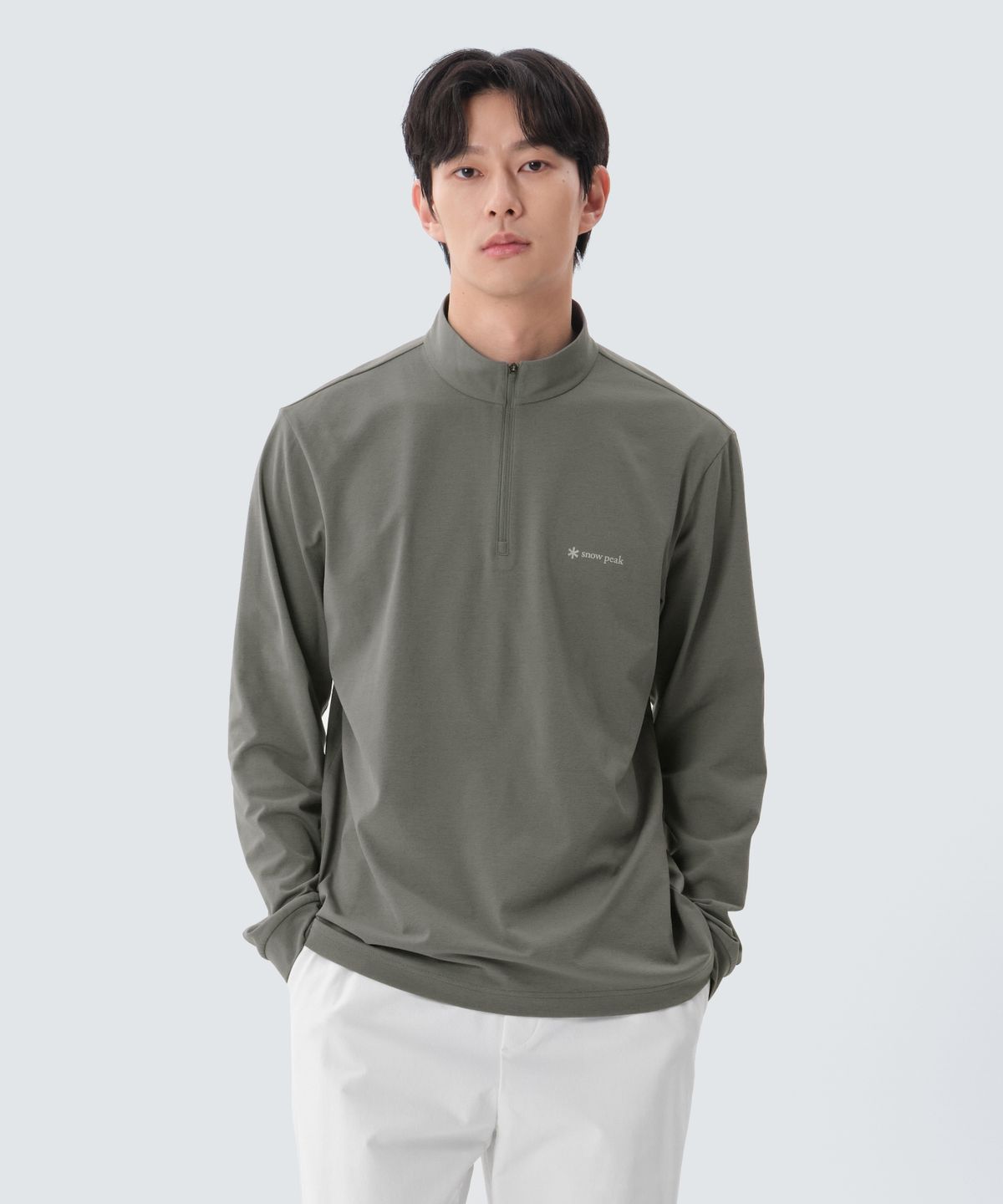 스노우피크 어패럴(SNOWPEAK APPAREL) 퀵드라이 반집업 긴팔 티셔츠 (S25SMTZT10) Dark Gray