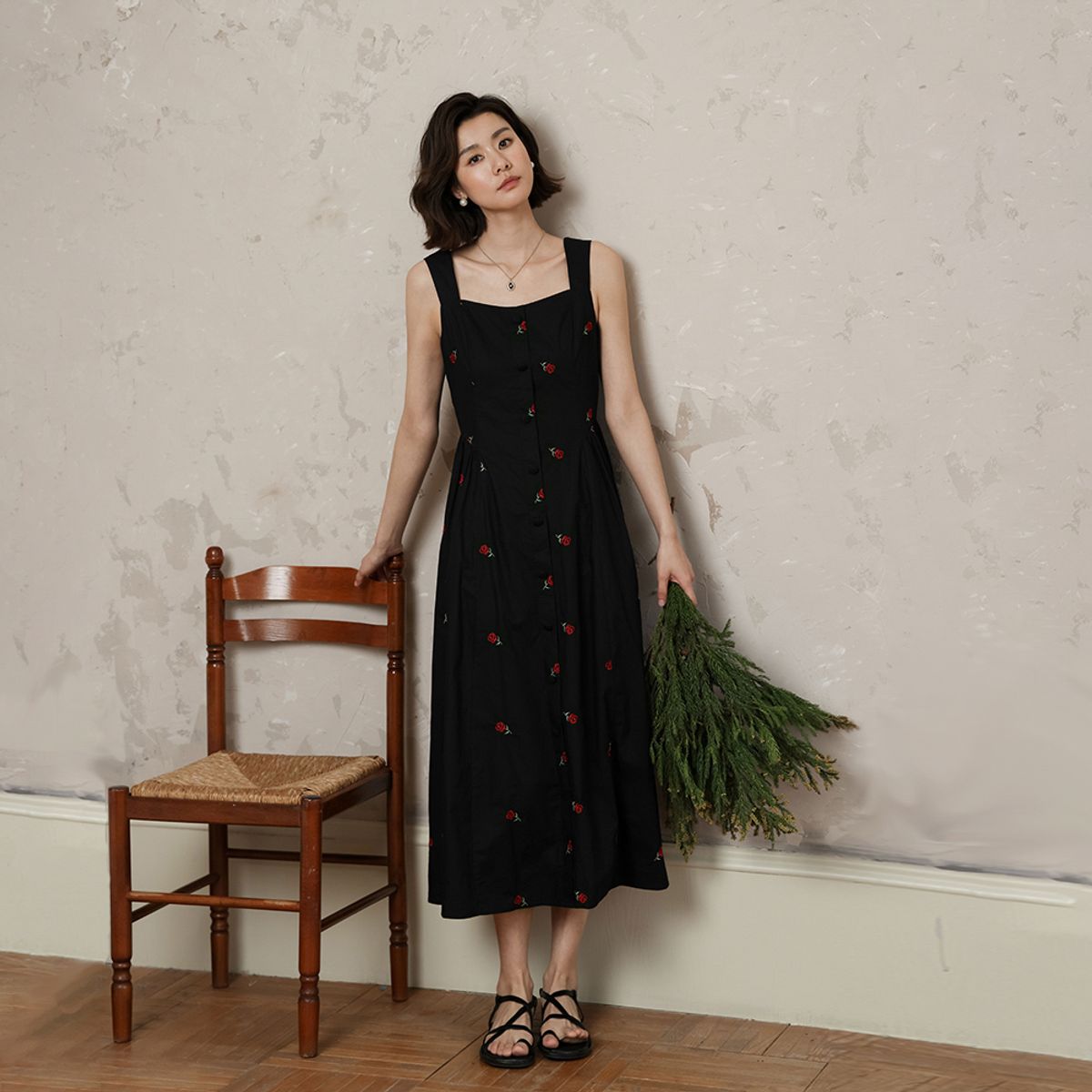 랭썬(LANGSON) LS_Slim seaside beach dress
