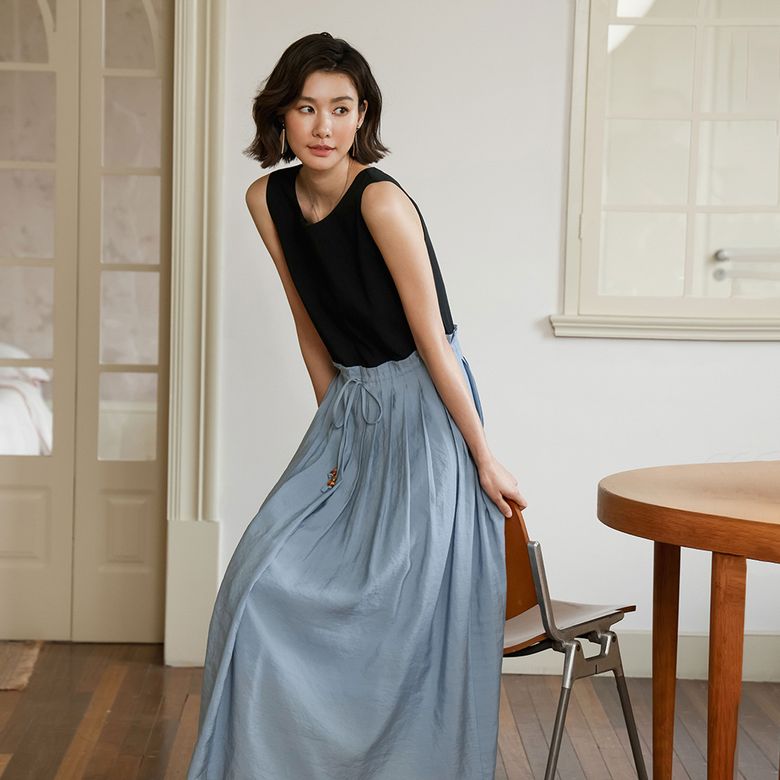 LS_Splicing tencel dress