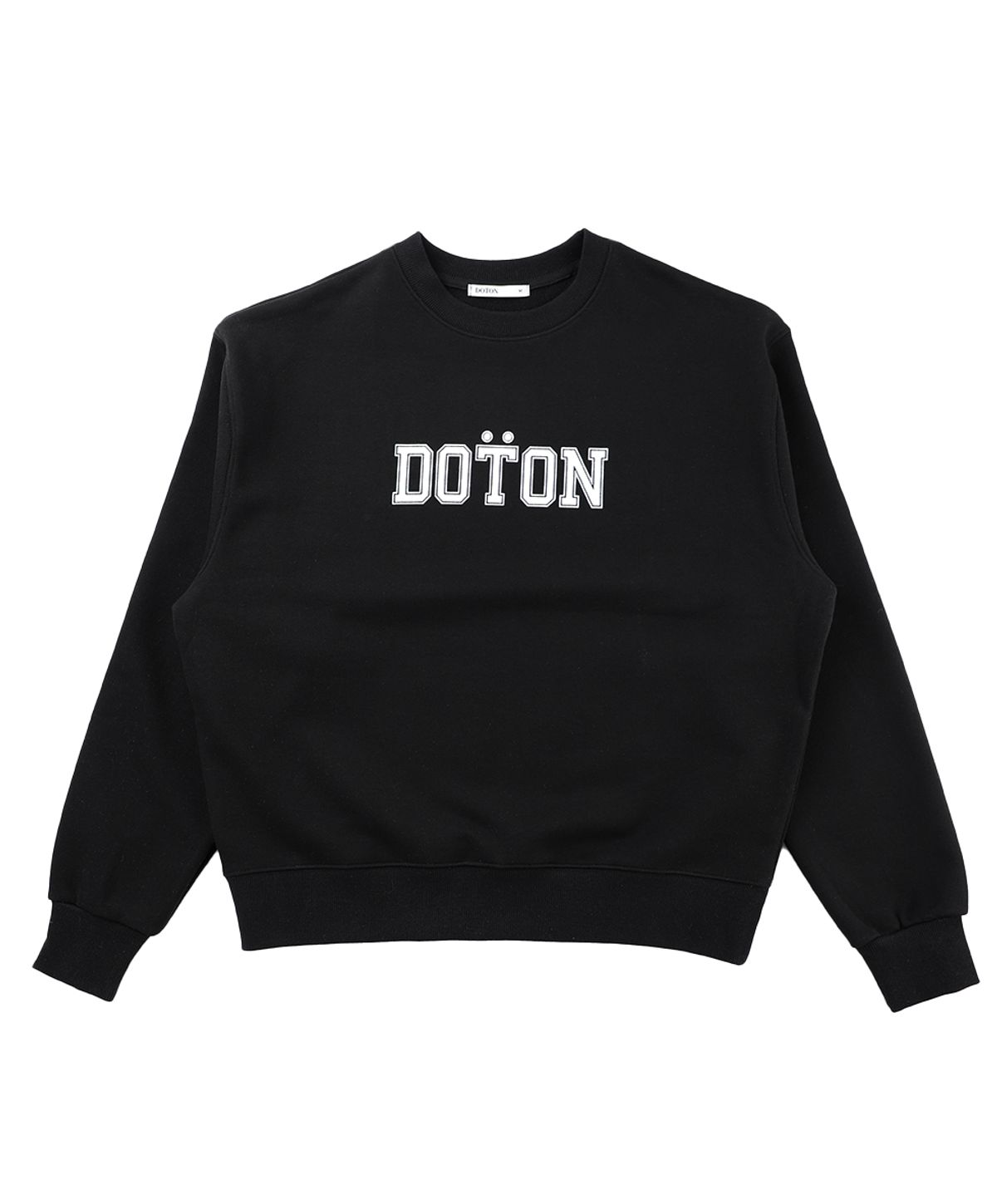 도톤(DOTON) 심플 로고 프린트 맨투맨(블랙)