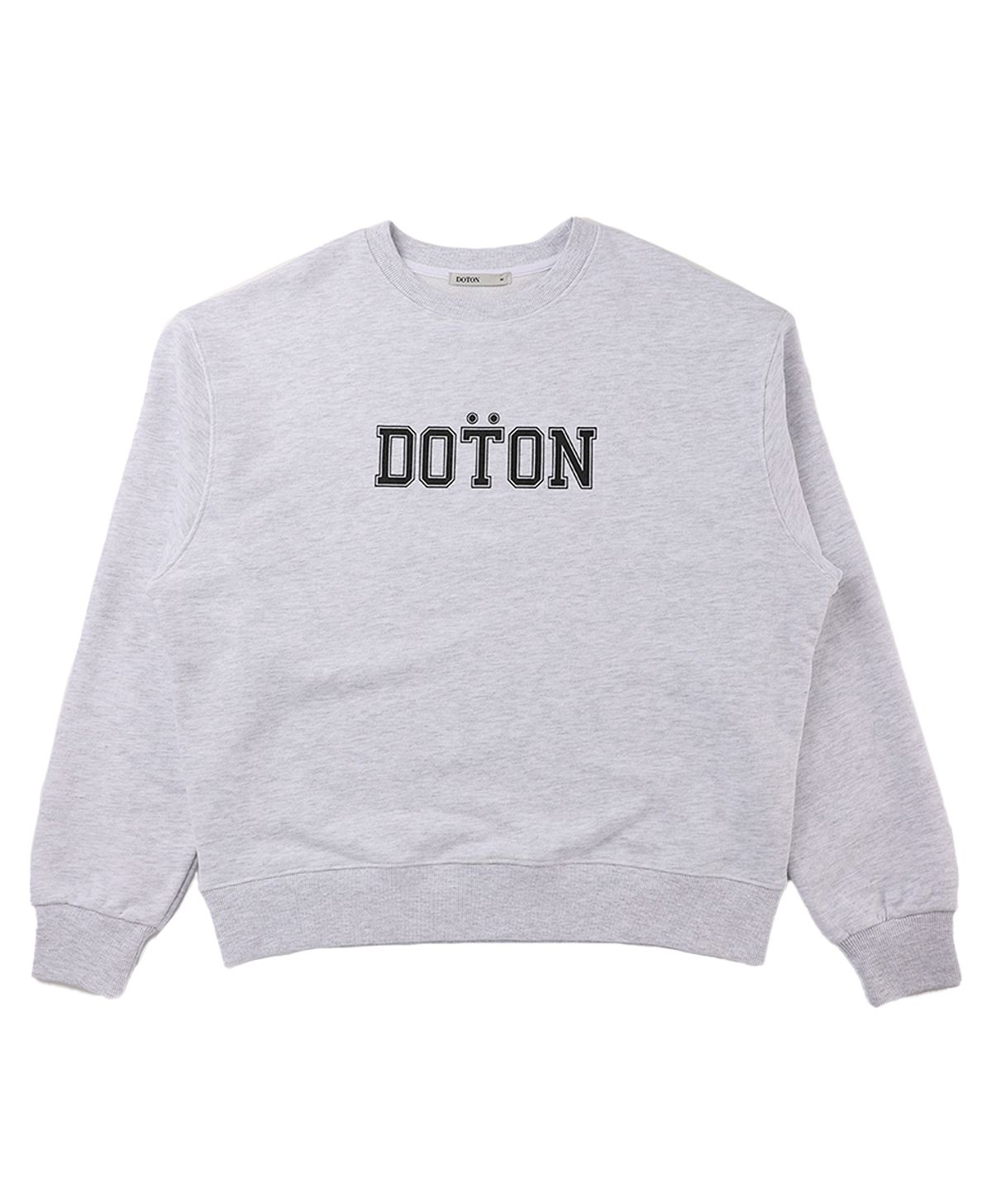 도톤(DOTON) 심플 로고 프린트 맨투맨(화이트 멜란지)