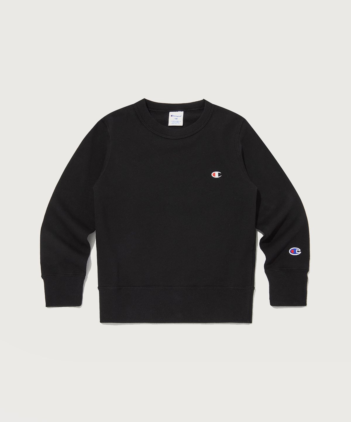 챔피온 키즈(CHAMPION KIDS) 키즈 C로고 프렌치테리 크루넥 스웨트셔츠 Black